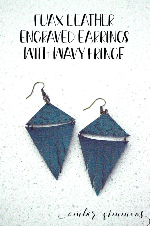 Fringe Faux Leather Earrings Using The New Cricut Engraving and Wavy Tools  - Amber Simmons